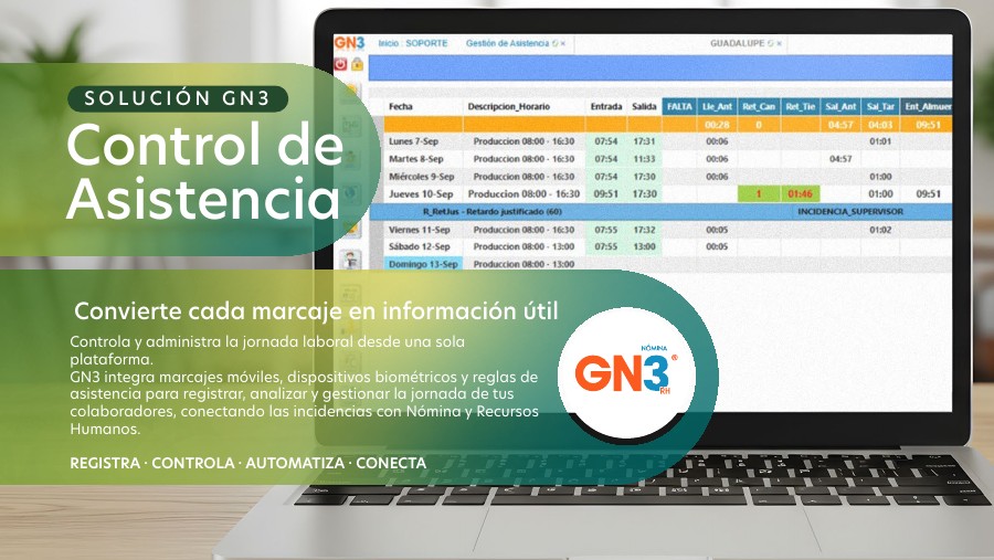 Portada del folleto Control de Asistencia GN3